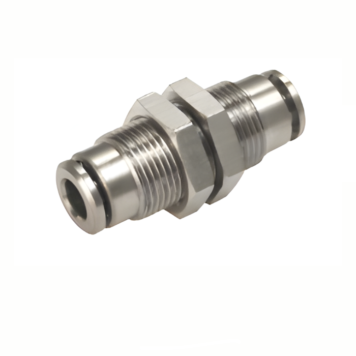 Pneumax IPMT04 - 4mm Bulkhead All Metal Push-Fit Fitting