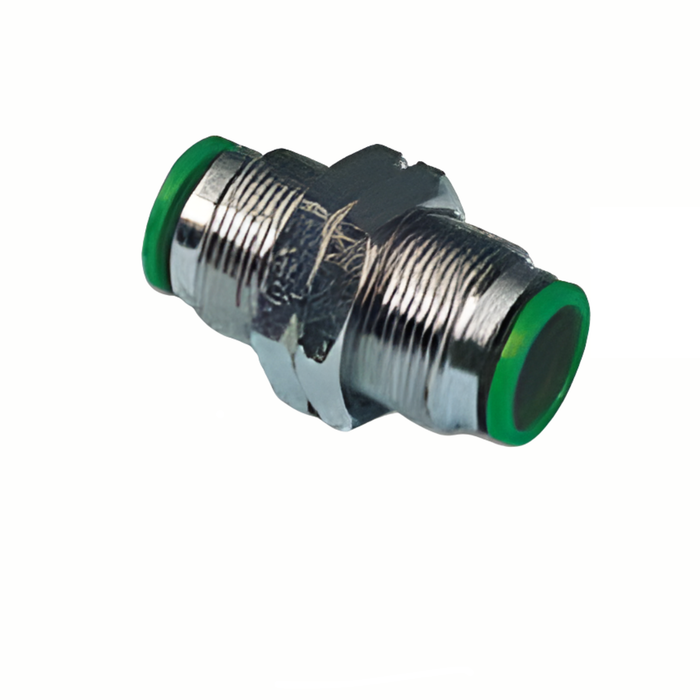 Pneumax 10-10-00 - 10mm Bulkhead Fitting (Green Collet)