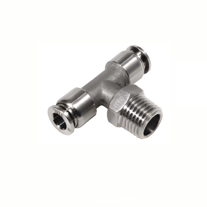Pneumax SSB12-03 - Stainless Steel 12mm x 3/8" Taper Male Swivel Tee