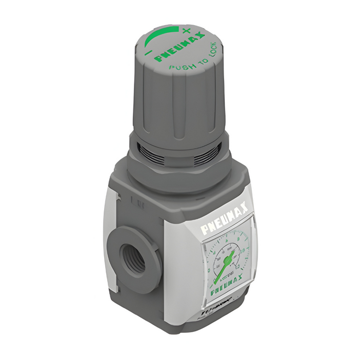 Pneumax N171BRMCL G1/4 Regulator 0-8 Bar + Gauge N/R Alu Inserts - pneumaticsystems