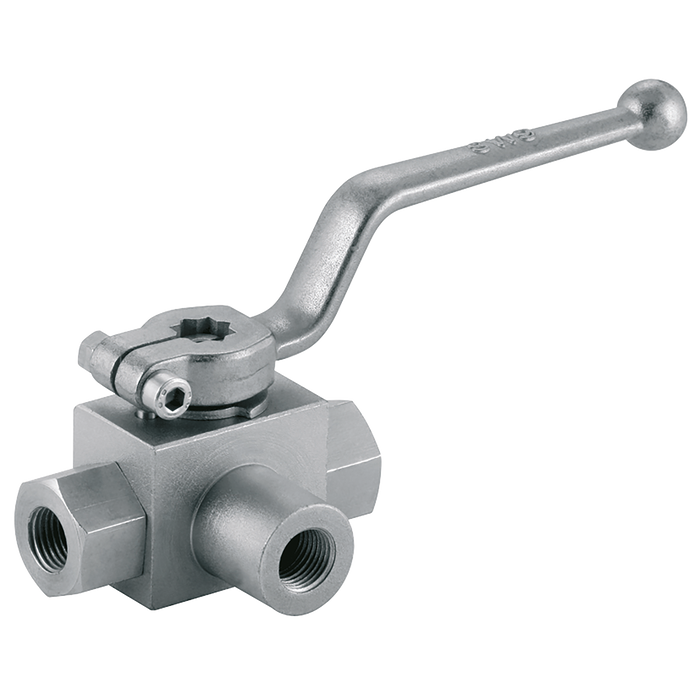 FT Pro - KHB3K-G3/8 3/8" BSP Parallel Female Ball Valve 3 Way L Ported - pneumaticsystems