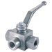 FT Pro - KHB3T-G1/4 1/4" BSP Parallel Female Ball Valve 3 Way T Ported - pneumaticsystems