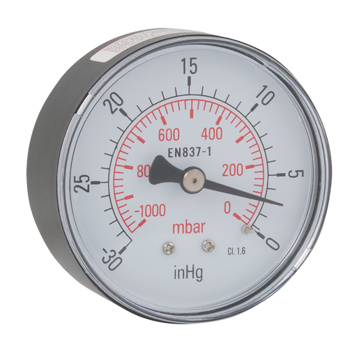 FT Pro - GCV50/02 1/8" BSPT Male Vacuum Gauge - pneumaticsystems