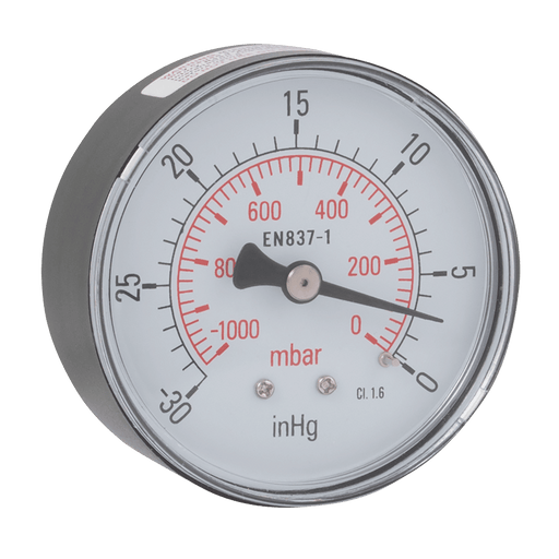 FT Pro - GCV63/04D 1/4" BSPT Male Vacuum Gauge - pneumaticsystems