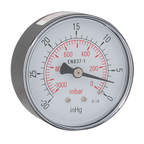 FT Pro - GCVPM40/02 1/8" BSPT Male Vacuum Gauge - pneumaticsystems