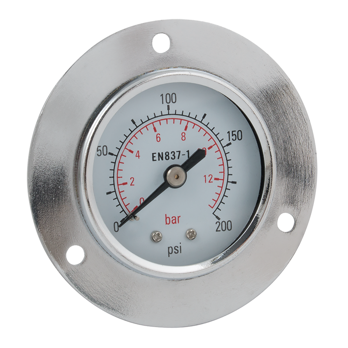 FT Pro - 2018-1830 0-160 PSI 50MM 1/4" BSPT Flange Centre Back Gauge - pneumaticsystems