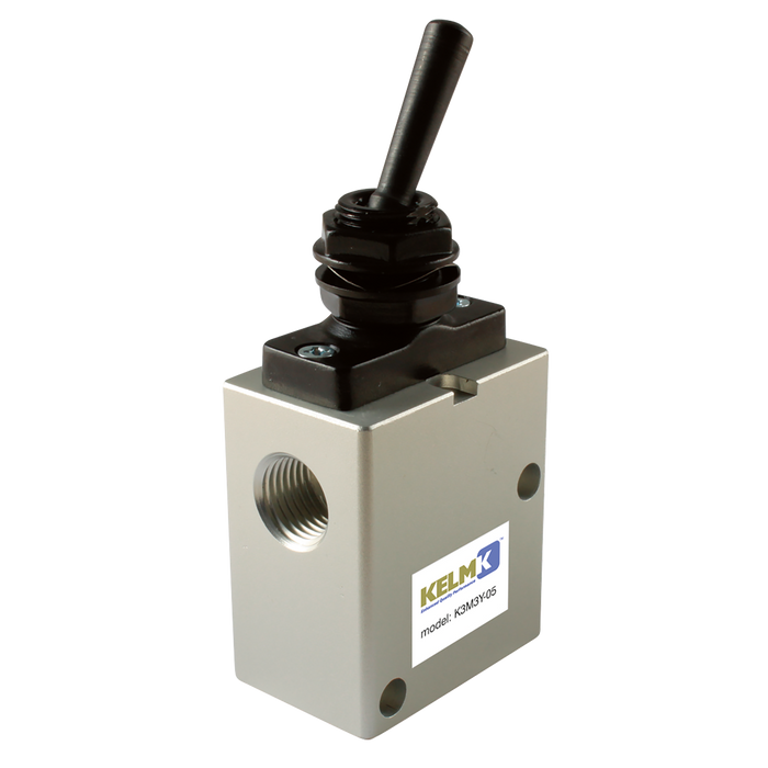 FT Pro - K3M3Y-06 1/8" BSPP 3/2 Micro Lever/Lever Valve - pneumaticsystems