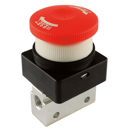 FT Pro - K3M3PL-08-R 1/4" BSPP 3/2 Micro Palm Button Latching Valve - pneumaticsystems