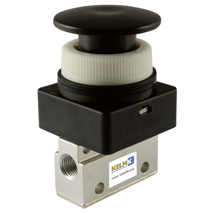 FT Pro - K3M3PM-06-B 1/8" BSPP 3/2 Micro Palm Button Valve - pneumaticsystems