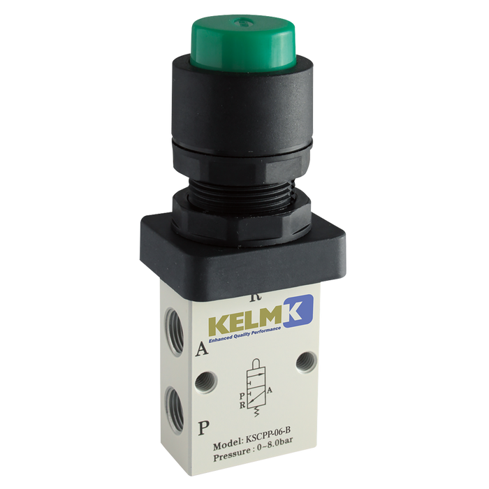 FT Pro - KSCPP-06-G 1/8" 3/2 N/C Push Button External Valve - pneumaticsystems