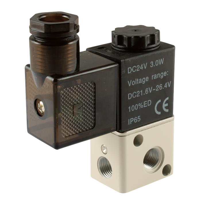 FT Pro - KCV1-06-B 1/8" BSPP 3/2 D. Actuator N/C Solenoid/Spring Valve - pneumaticsystems