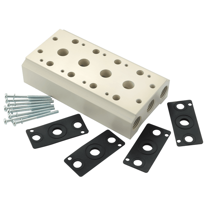 FT Pro - D00KM-5F 5 Station 1/2" BSP Manifold D Series - pneumaticsystems