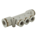 FT Pro - 2175-1104 10MM (In 2) X 06MM (Out 3) Grey Manifold - pneumaticsystems