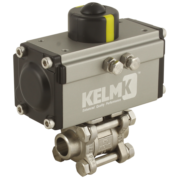 FT Pro - 2184-0095 3" B.WELD SS 3 Pc DA Aluminium ACTU B.VALVE - pneumaticsystems
