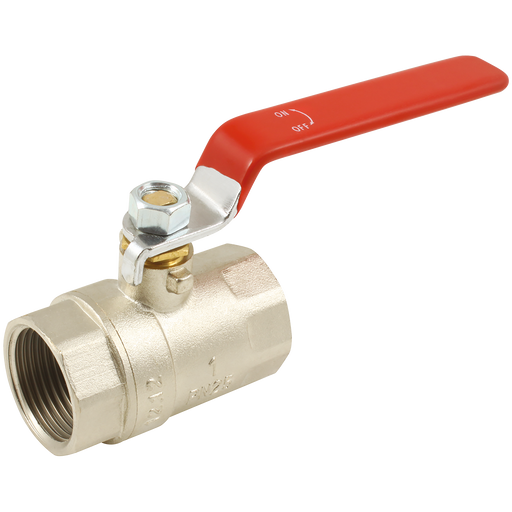 FT Pro - 2023-0496 1.1/2" BSPP Brass Ball Valve Red Steel Long Handle - pneumaticsystems