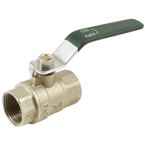 FT Pro - 2046-1729 3/4" BSP Brass Ball Valve Green Steel Long Handle - pneumaticsystems