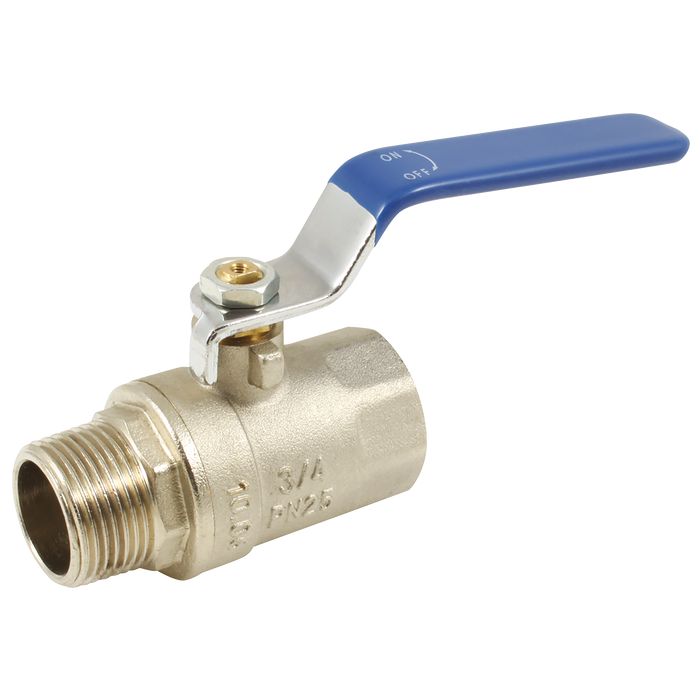 FT Pro - 2064-7905 1/2"BSP Brass Ball Valve PTFE Seal Blue Handle - pneumaticsystems