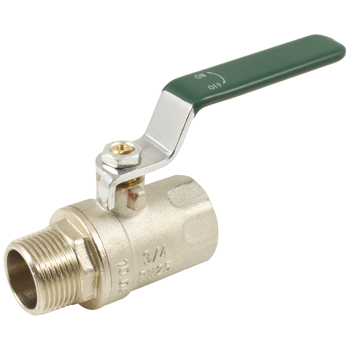 FT Pro - 2064-8002 1" BSPM X 1" BSPF Brass Ball Valve Green Handle - pneumaticsystems