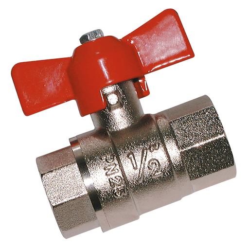FT Pro - 2024-1949 1/2" BSPF Brass Ball Valve Red T Handle - pneumaticsystems