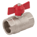 FT Pro - 2024-1915 1/4" BSPF Brass Ball Valve Red T Handle - pneumaticsystems
