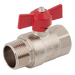 FT Pro - 2024-2103 3/4" BSPM X 3/4" BSPF Brass Ball Valve Red T Handle - pneumaticsystems