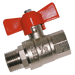 FT Pro - 2024-2087 3/8" BSPM X 3/8" BSPF Brass Ball Valve Red T Handle - pneumaticsystems