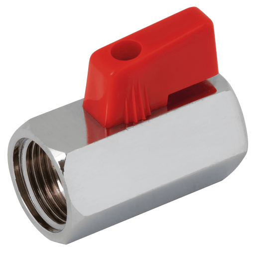 FT Pro - MBV38 3/8" BSPF Brass Chrome Finish Mini Ball Valve - pneumaticsystems