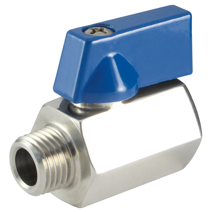 FT Pro - HEXSMBV38M 3/8" BSPM/F316 SS Ball Valve Hex Mini Ball Valve - pneumaticsystems