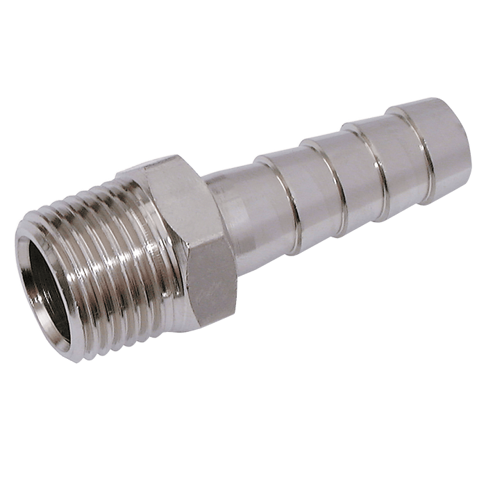 FT Pro - GT26/19KNP 3/4" BSPT Male Straight Hose Tails, Nickel Plated Brass - pneumaticsystems