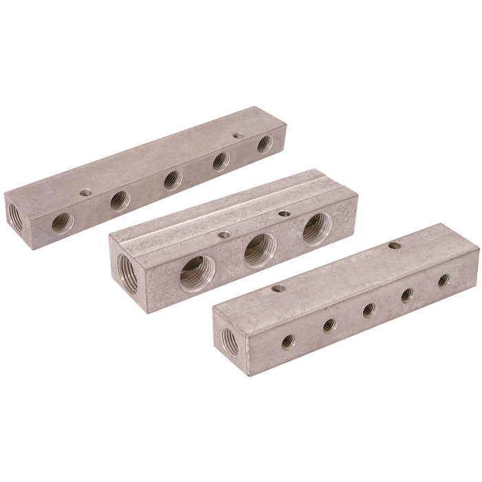 FT Pro - MAN-154.05 Manifold 1/2" BSP X 2 X 1/4" BSP 5 X 1 Row - pneumaticsystems