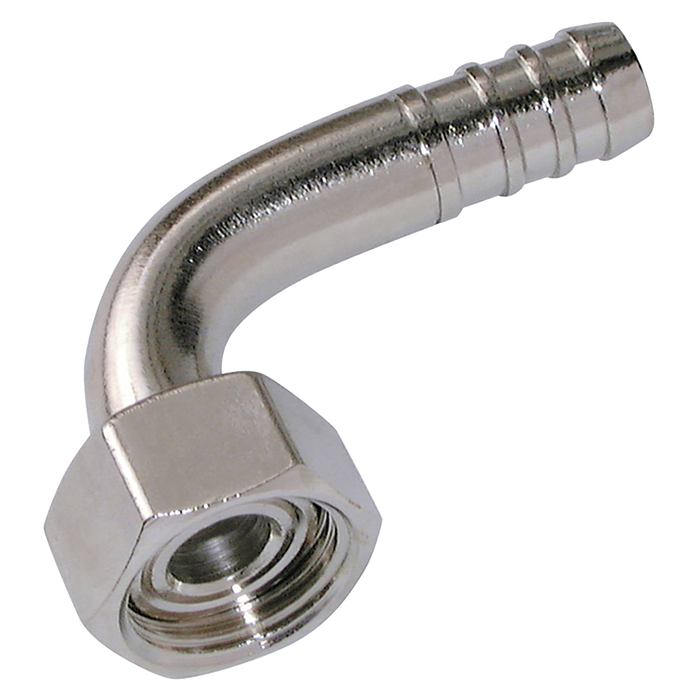 FT Pro - FPN3/4-13 13MM ID X 3/4" OD 90 Elbow H/T F/FCE Brass Nickel Plated - pneumaticsystems