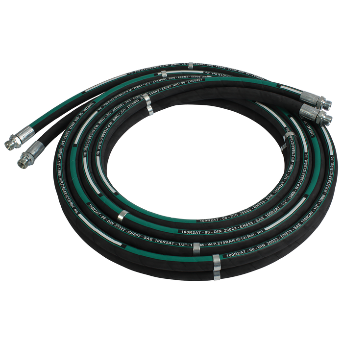 FT Pro - BH08-08M08M-09MT 1/2" BSP Male X 23.1MM OD X 1/2" ID Hydraulic Hose Assembly - pneumaticsystems