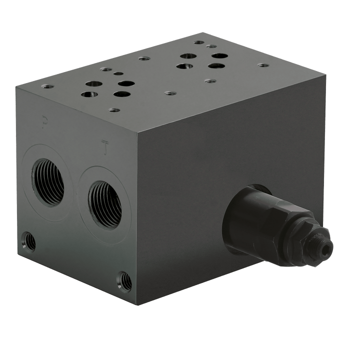 FT Pro - CM3-4G-ADJ CETOP 3 4 Steel Manifold Steel c/w Pressure Relief Valve - pneumaticsystems