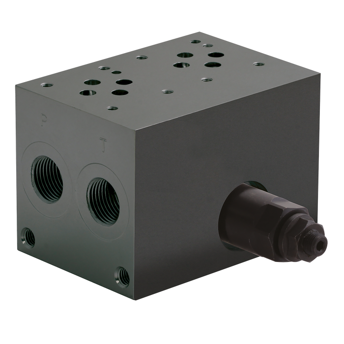 FT Pro - CM3-1G-ADJ CETOP 3 1 Steel Manifold Steel c/w Pressure Relief Valve - pneumaticsystems