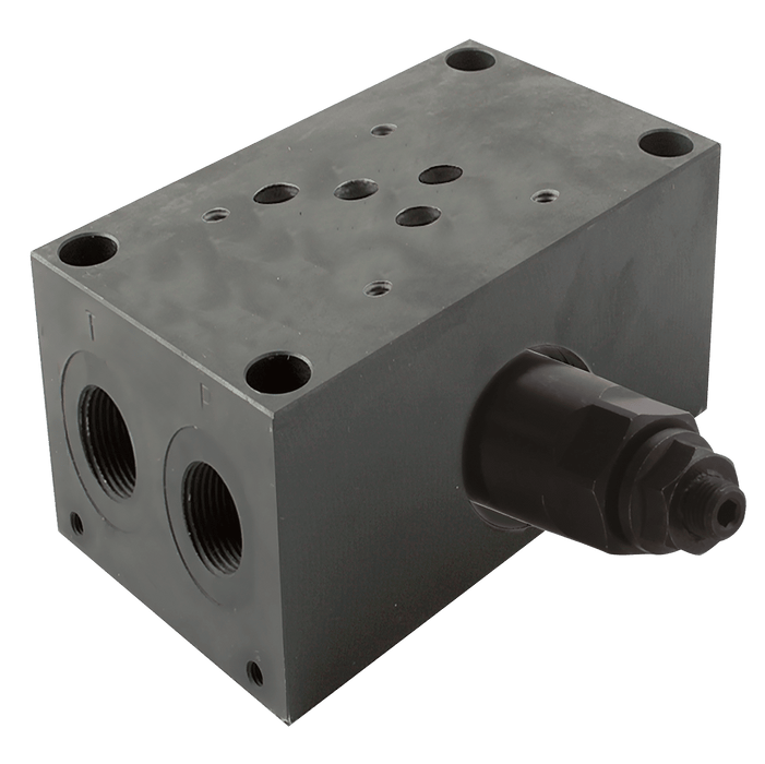 FT Pro - CM5-6G-ADJ CETOP 5 6 Steel Manifold Steel c/w Pressure Relief Valve - pneumaticsystems