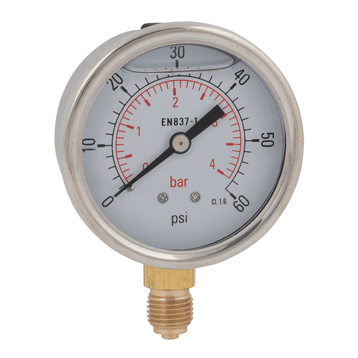 FT Pro - PG63-014BG 1/4" BSPP 63MM Glycerine Pressure Gauge 0-14 Bar - pneumaticsystems