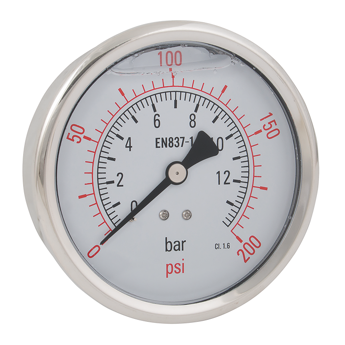 FT Pro - 2038-8443 100MM 0-20BR SS 1/2" Centre Back Gauge - pneumaticsystems