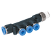 FT Pro - 2111-3980 6MM in 4MM Out X 3 X 1/8" NPT Manifold - pneumaticsystems