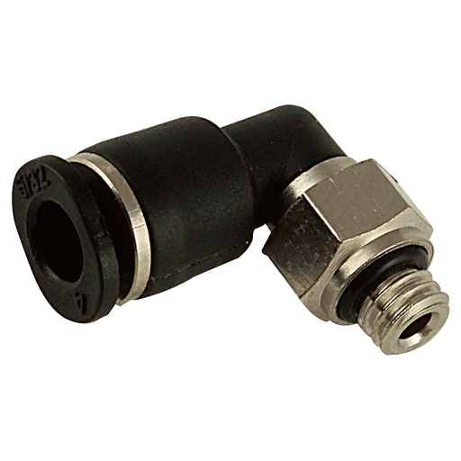 FT Pro - PL1/8-U10C 10-32UNF X 1/8" Micro Male Elbow - pneumaticsystems