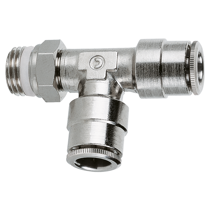 08Mm Od X 1/4" Bsp Swivel Run Tee