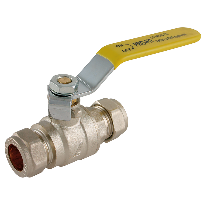 FT Pro - EPS-102105 22MM OD Brass Ball Valve Yell Handle WRAS - pneumaticsystems