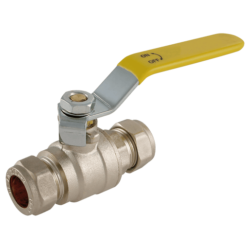 FT Pro - EPS-102115 35MM OD Brass Ball Valve Yell Handle WRAS - pneumaticsystems