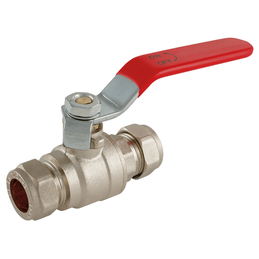 FT Pro - EPS-102225 54MM OD Brass Ball Valve Red Handle WRAS - pneumaticsystems