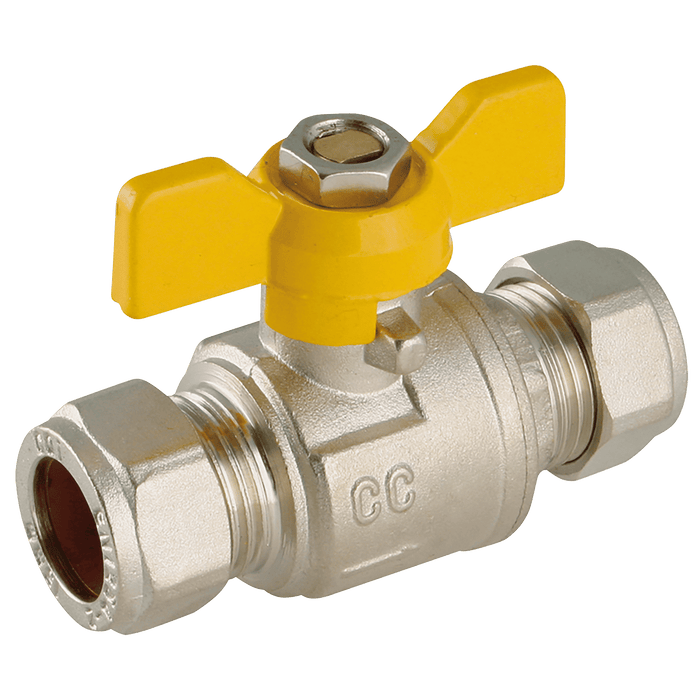 FT Pro - EPS-102420 15MM OD Brass Ball Valve Yell Handle WRAS - pneumaticsystems