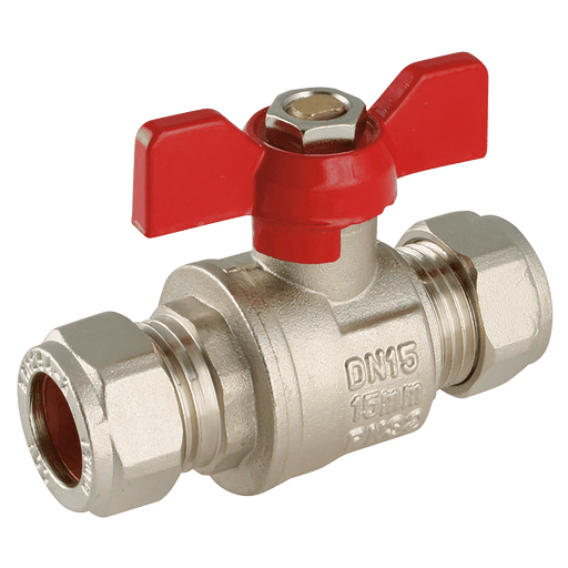 FT Pro - EPS-102455 22MM OD Brass Ball Valve Red Handle WRAS - pneumaticsystems