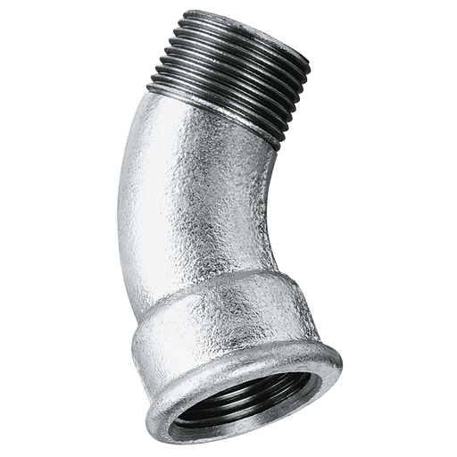 FT Pro - MI40-114 1.1/4" BSPT/P Male/Fem 45° Bend Galvanised - pneumaticsystems
