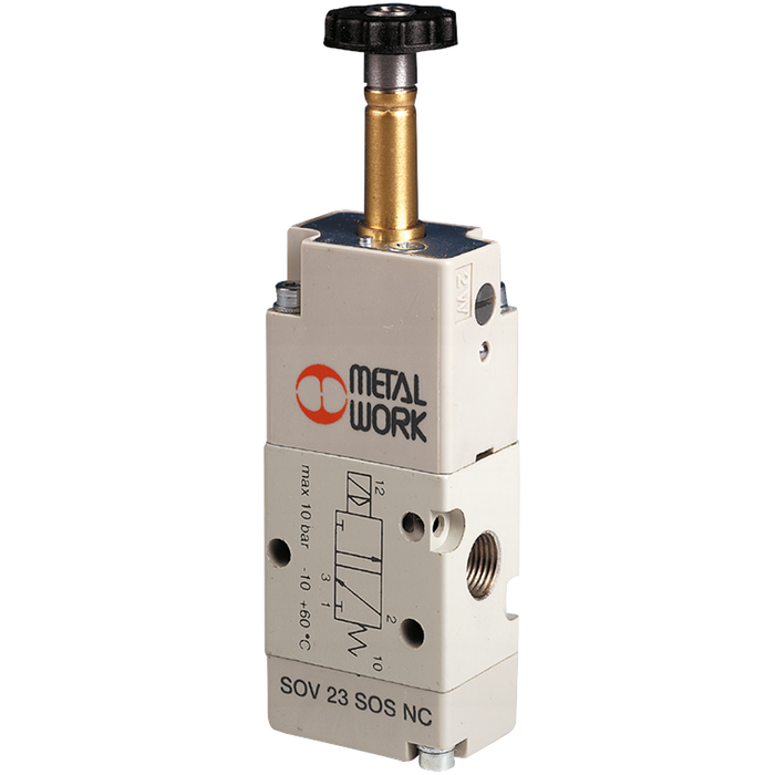 Metalwork - 7040020400 S70 3/8 3/2 Solenoid/Spring Normally Open Valve - pneumaticsystems