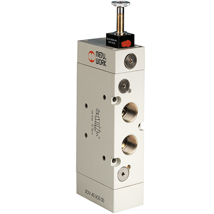 Metalwork - 7040021500 S70 Series 3/8 5/2 Solenoid/Spring Pneumatic Valve - pneumaticsystems