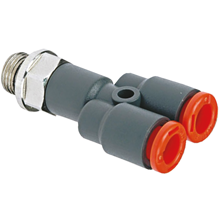 Metalwork - 2L23406 RL23/M 6mm x 1/8 Techno Y Pneumatic Fitting - pneumaticsystems