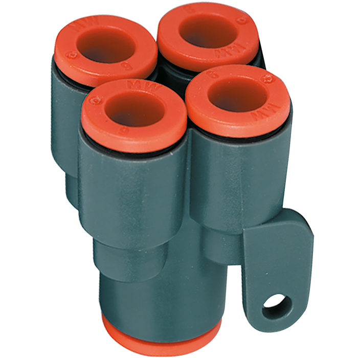 Metalwork - 2L42004 R42 6-6-6mm Techno Double Y Union Fitting - pneumaticsystems